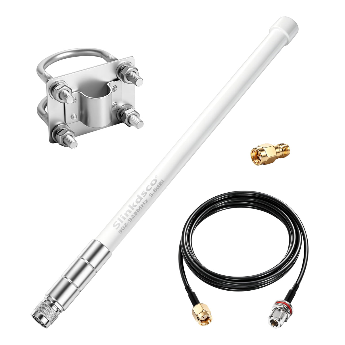 Waterproof 5.8dBi 915MHz Fiberglass Antenna with 20Ft Extension Cable F808