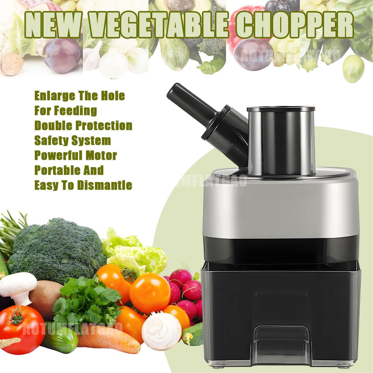 4 in 1 Electric Vegetable Chopper with 4 Stainless Steel Blades M2003