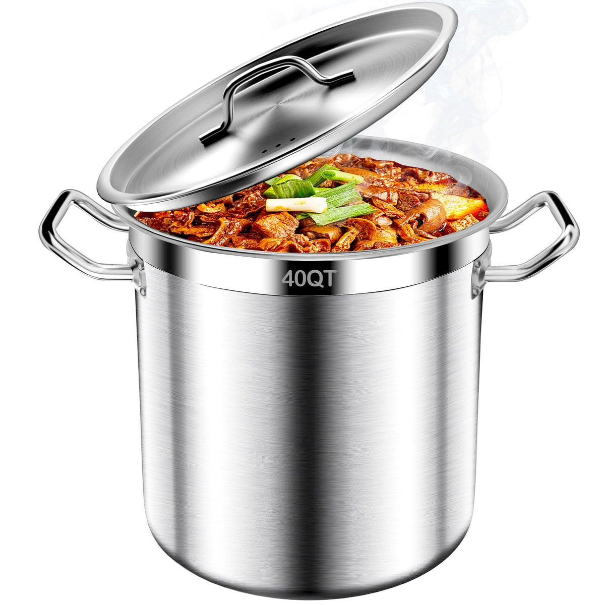 40QT Stainless Steel Stockpot with Lid B425164