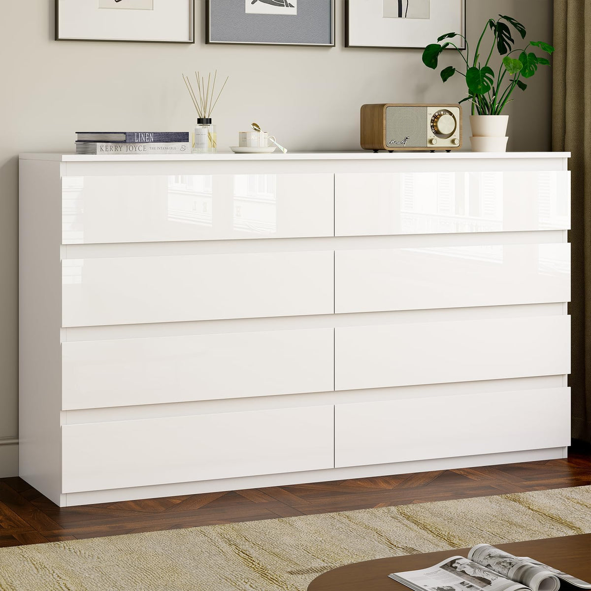 White 8 Drawer Wood Dresser U652032