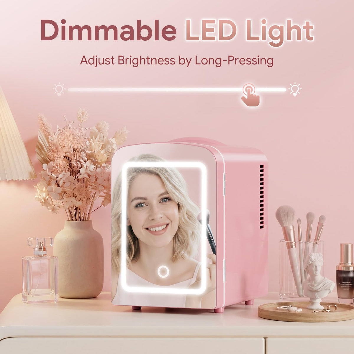 4L Mini Skincare Fridge with LED Mirror Y63880