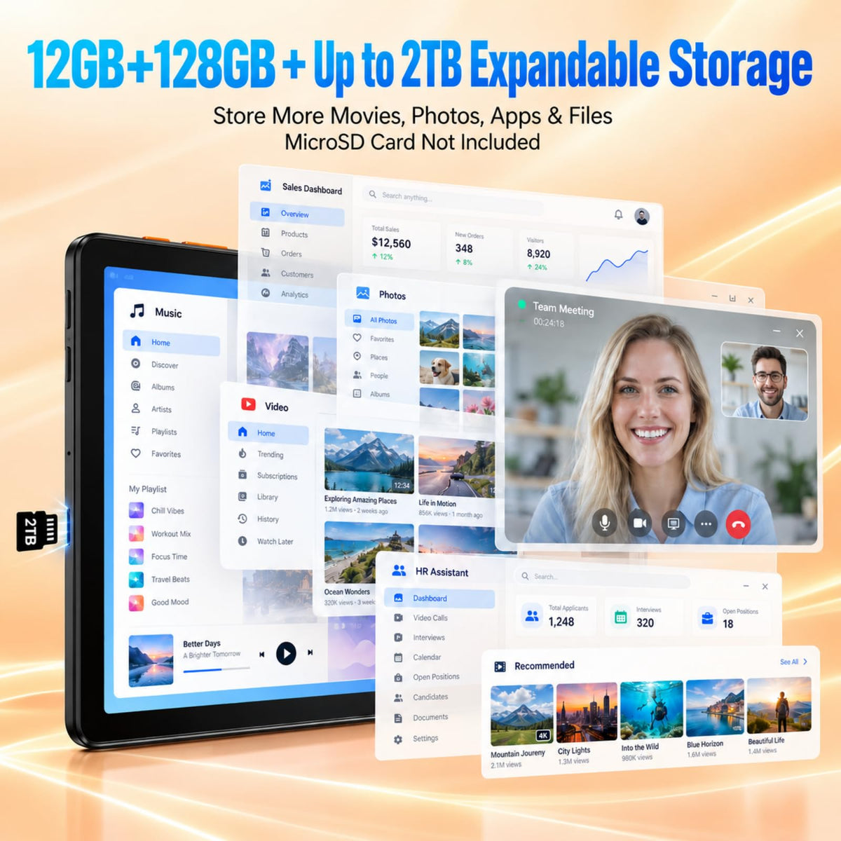 Android Tablet 10 Inch 128GB H7827