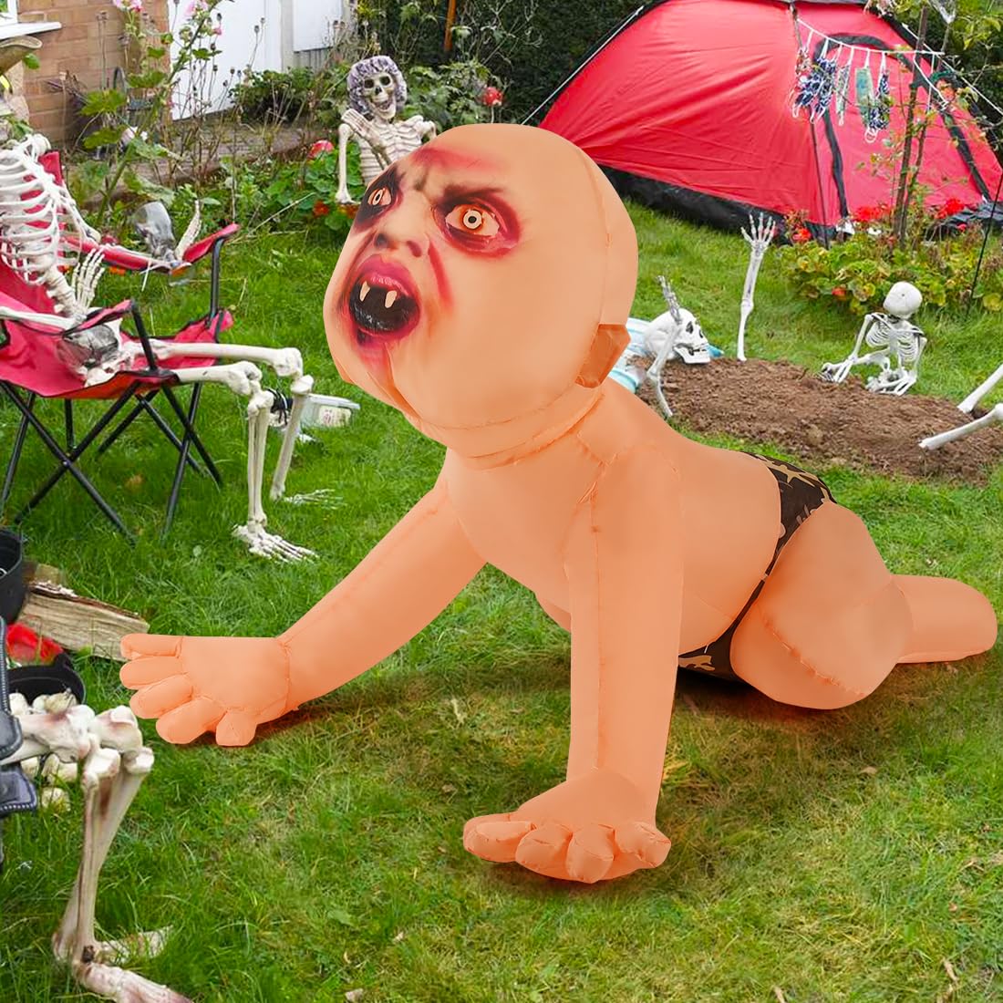 4 FT Inflatable Zombie with Built-in LEDs K890195