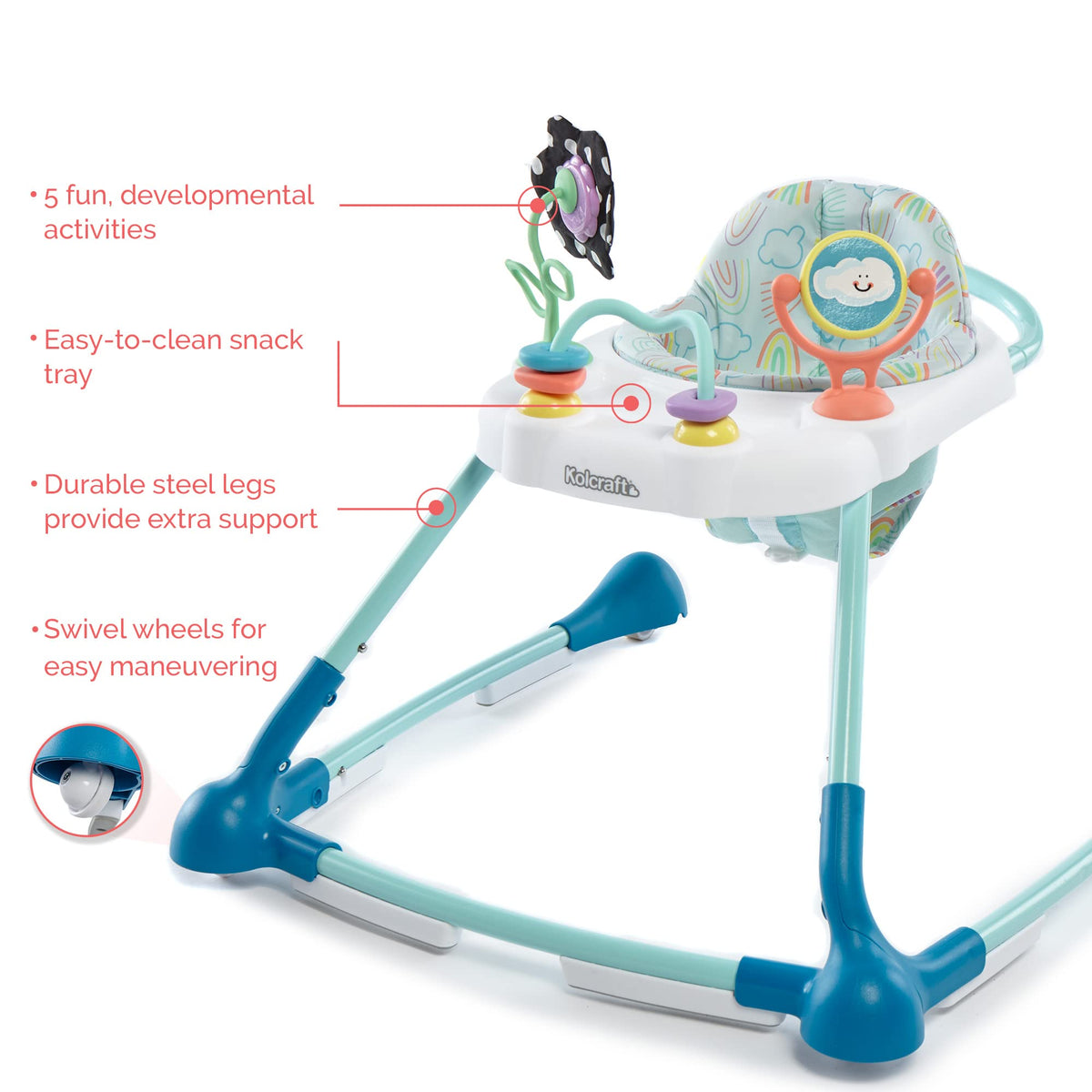 2-Stage Baby Push Walker with Wheels U414