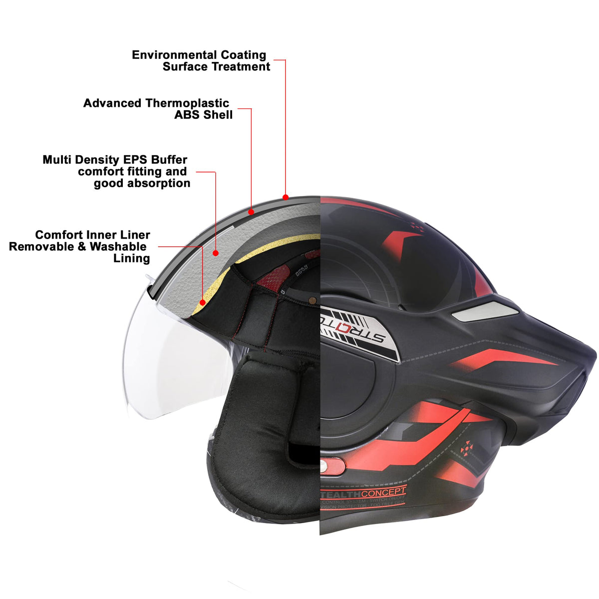 Full Face Motorcycle Helmet DOT Approved Modular with Anti-Fog Dual Visors Z786853