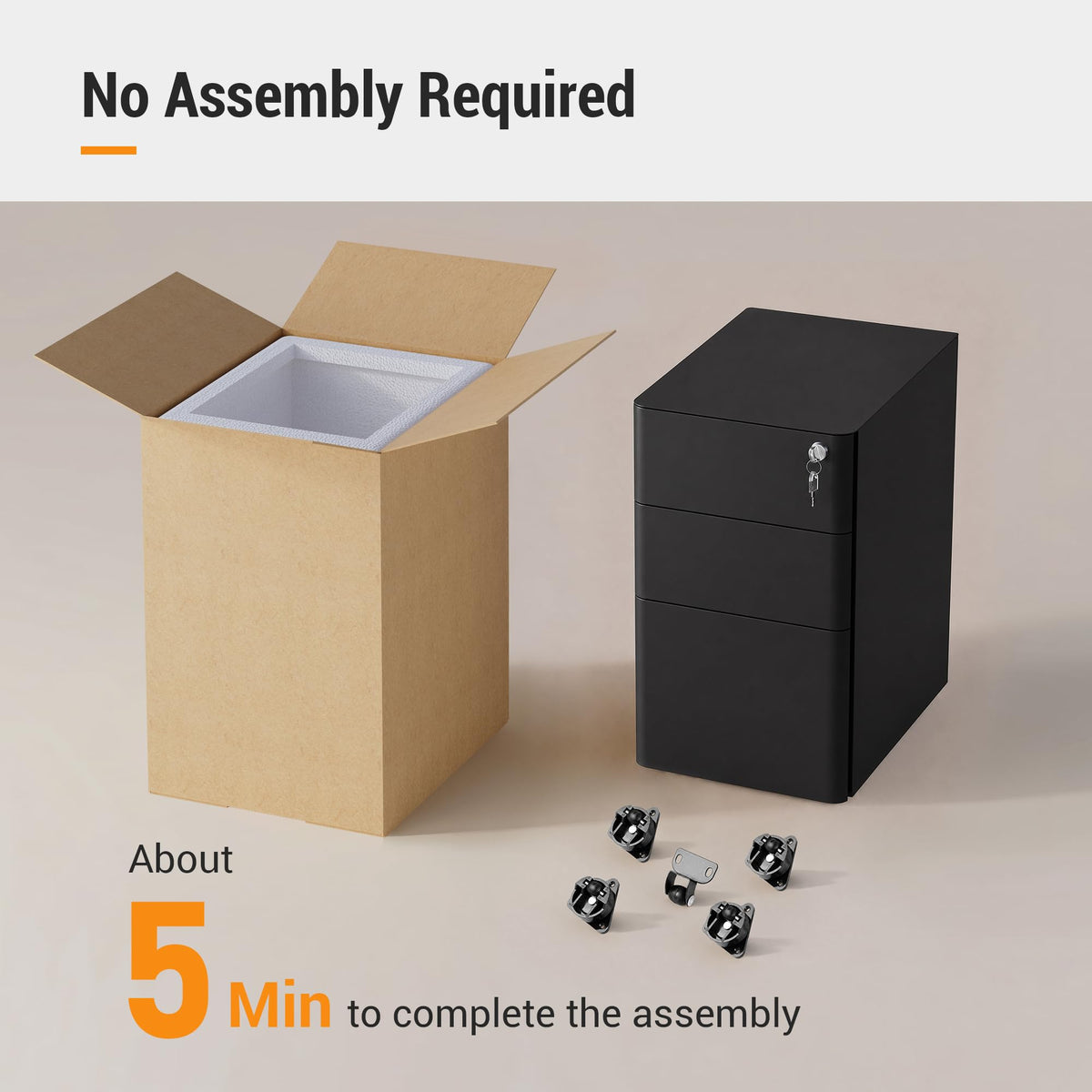 3 Drawer Mobile File Cabinet S669748