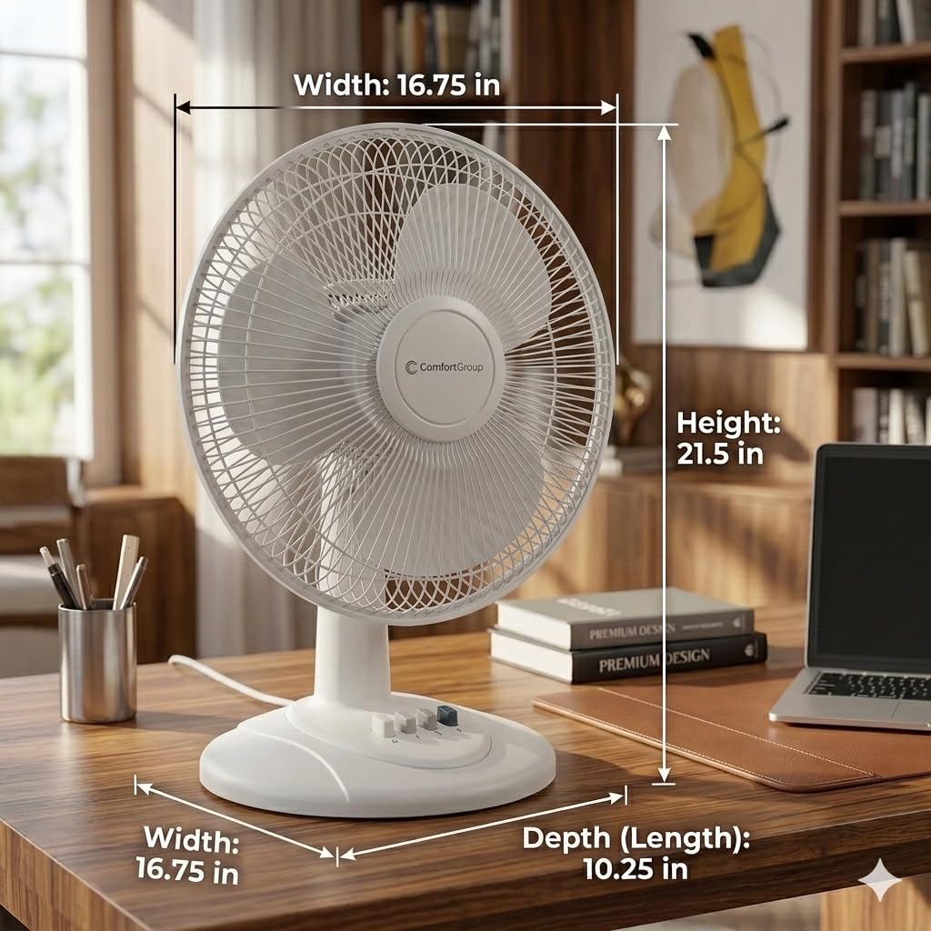 16 inch 3 Speed Oscillating Table Fan O177968