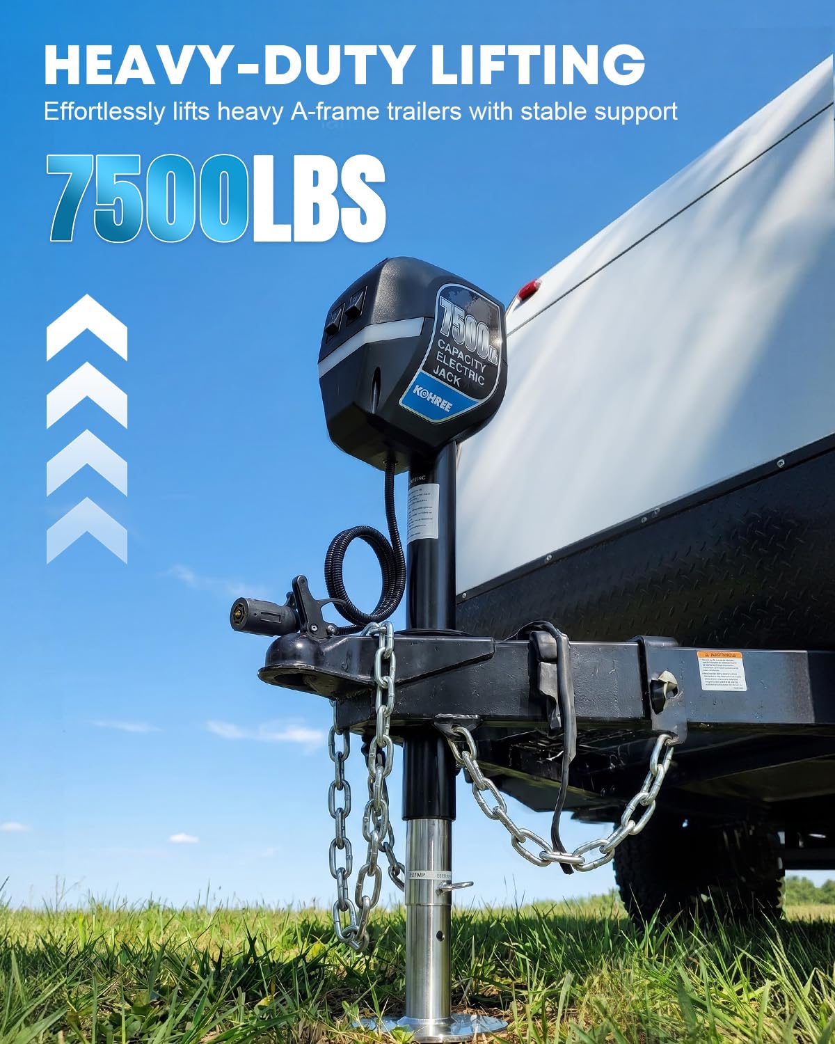 7500lbs Electric Trailer Jack with 7 Way Plug Z199