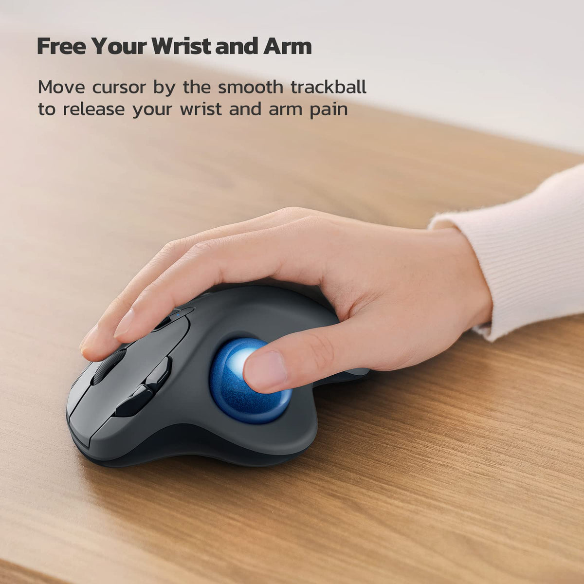 Wireless Ergonomic Thumb Control Trackball Mouse Z29703