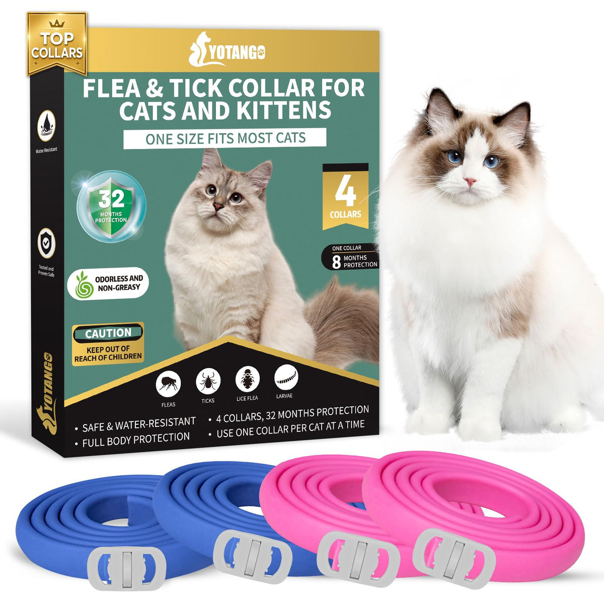 Cat Flea and Tick Collar 4 Pack G7393