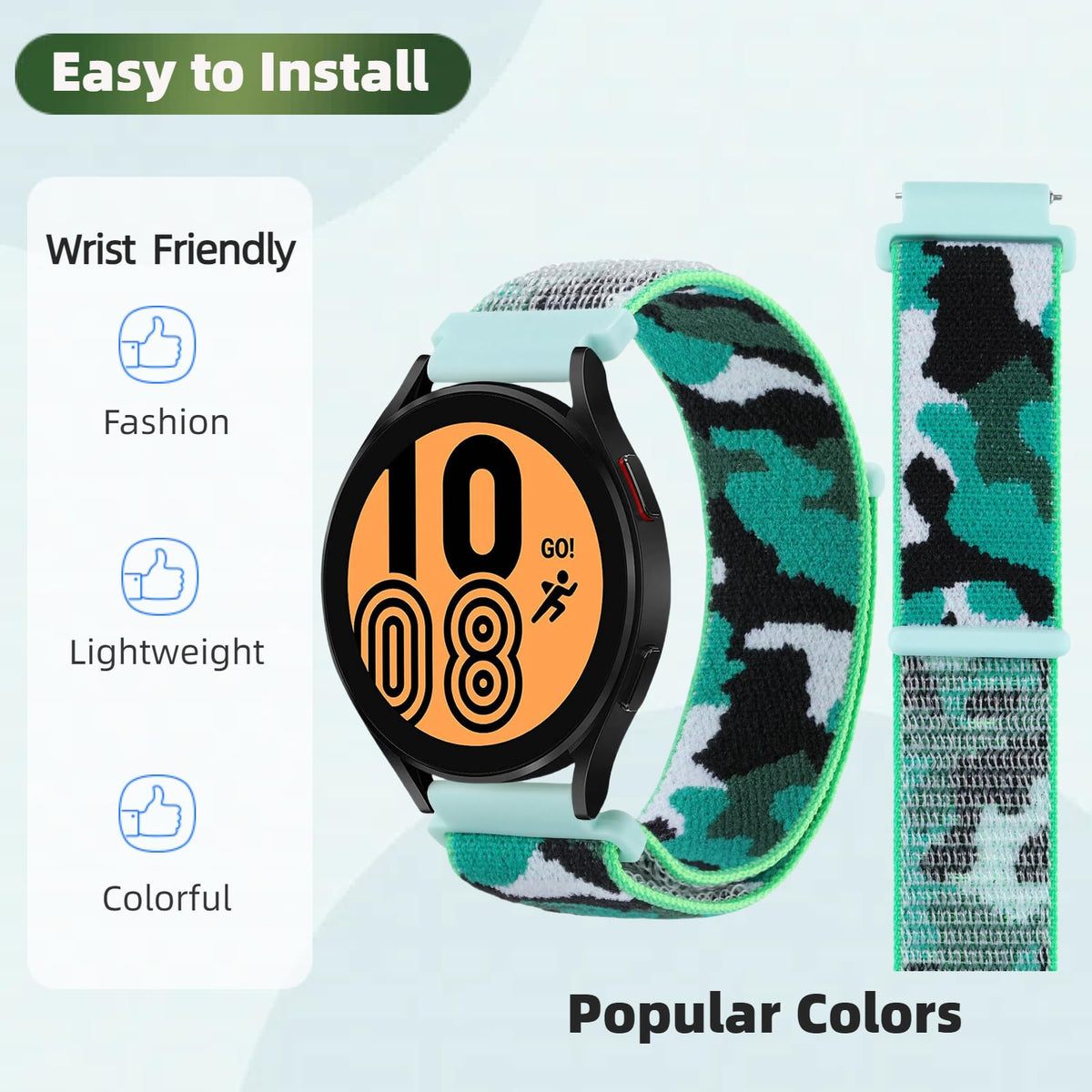 3 Pack 20mm Nylon Sport Loop Band Camouflage C365960