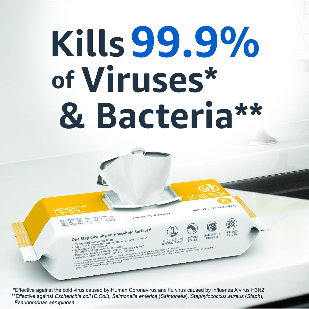 Lemon & Fresh Air Scent Multi-Surface Disinfecting Wipes 320 Count T123
