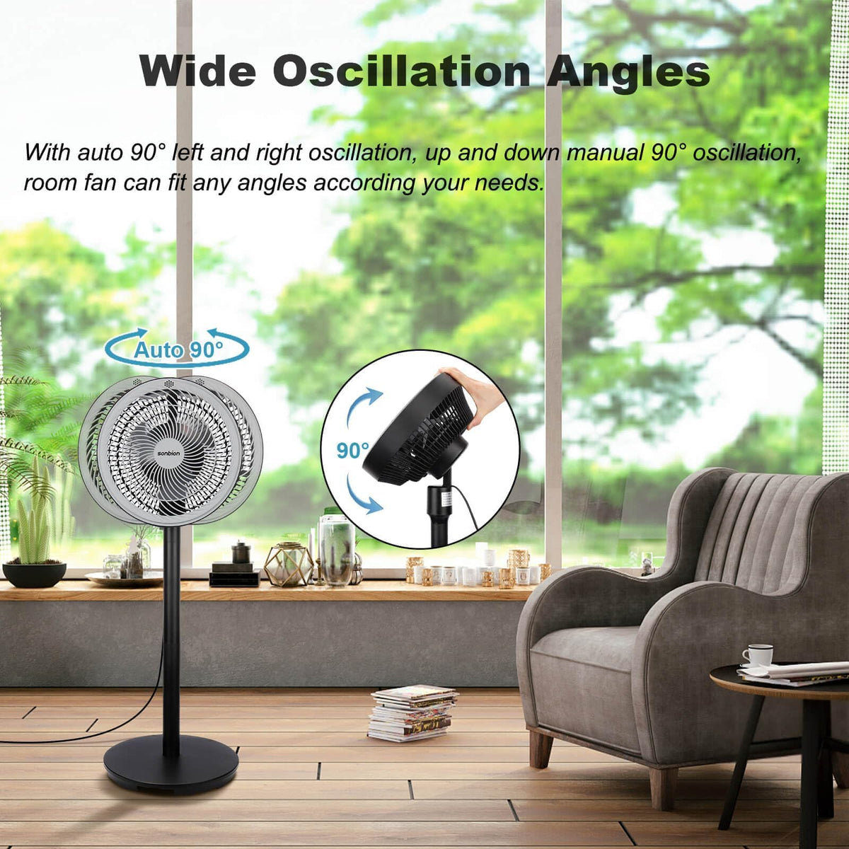 Oscillating Pedestal Fan with Remote Control V726