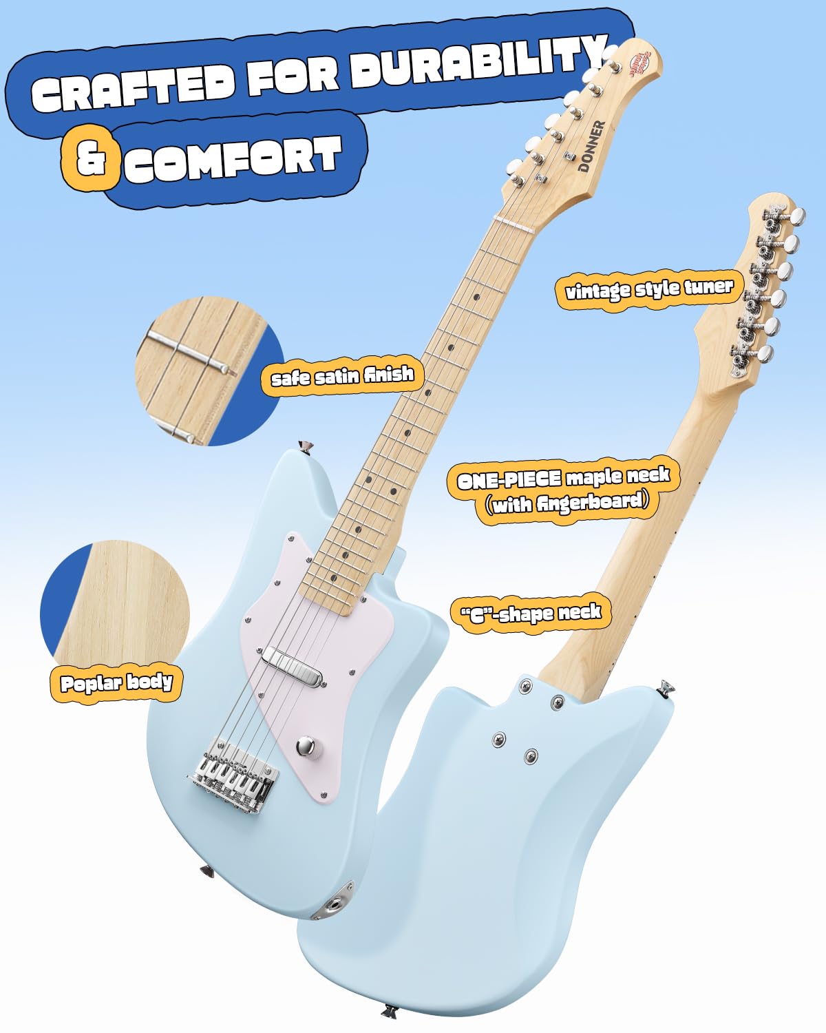 30 Inch Kids Electric Guitar Beginner Kit Blue J144833