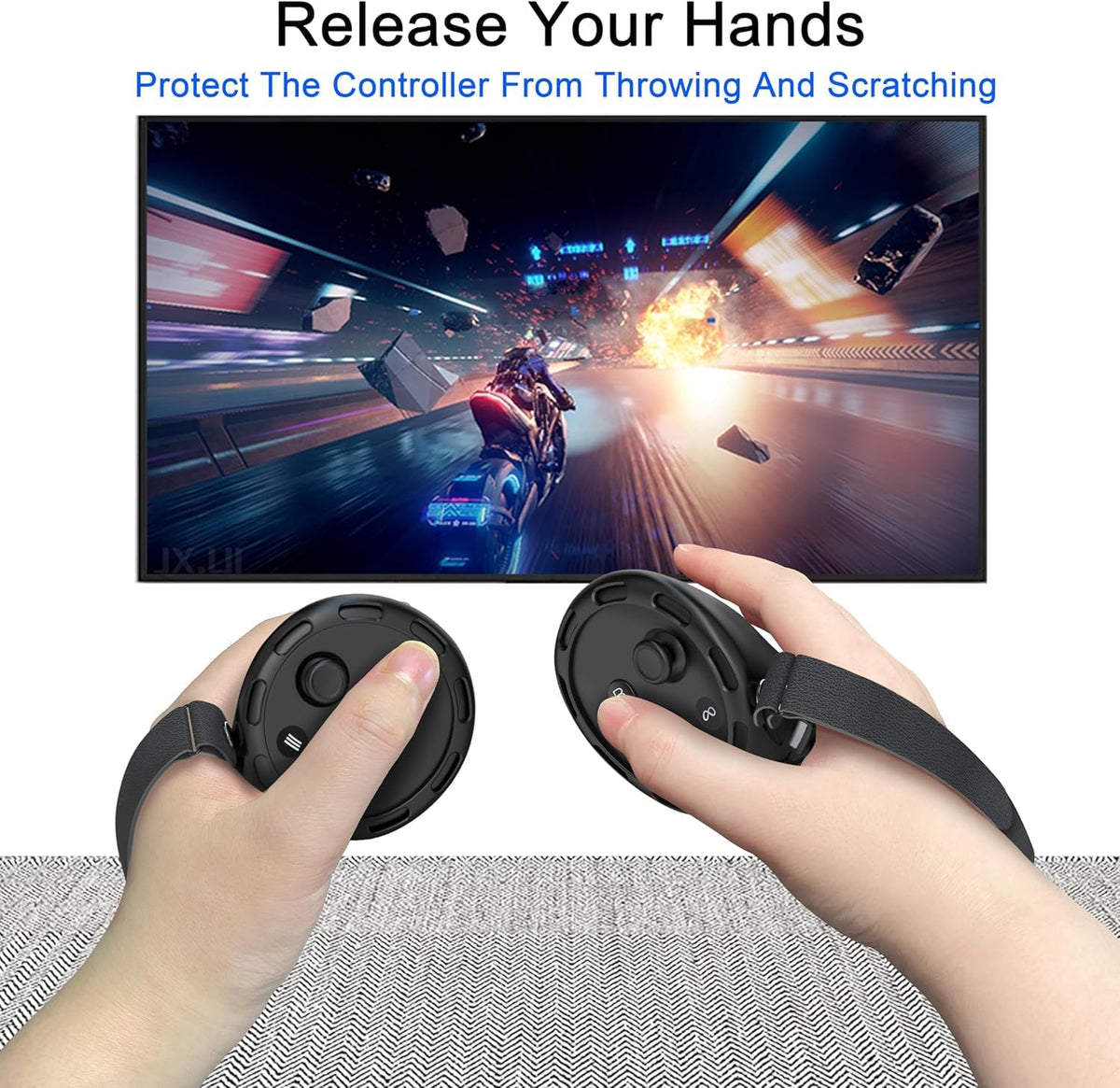 Controller Grips with Battery Opening Covers Black T602