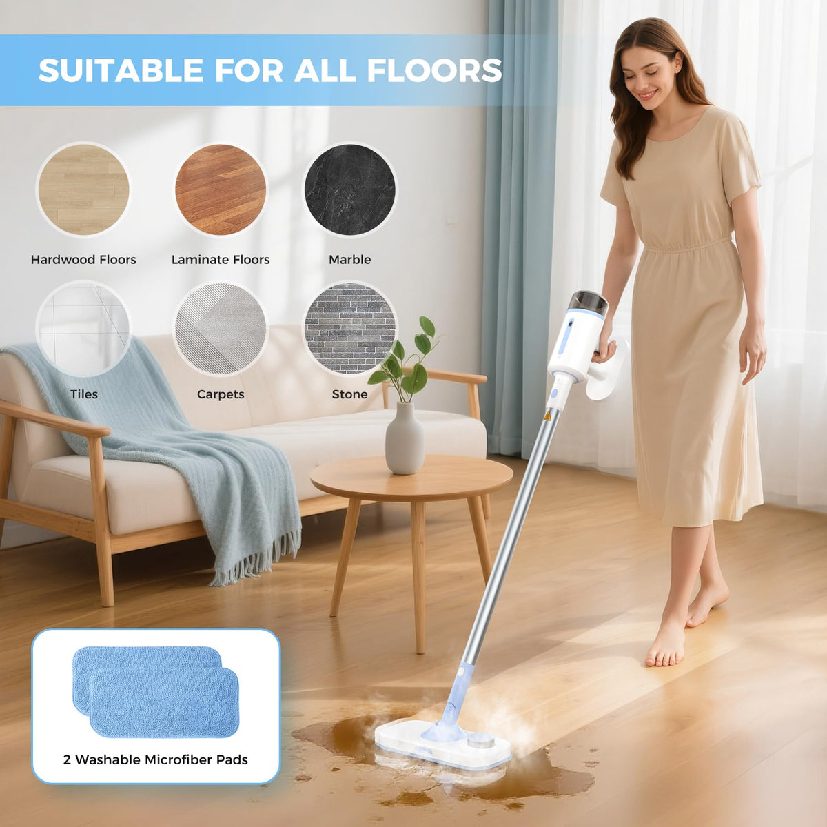 10 in 1 Detachable Handheld Steam Mop D591