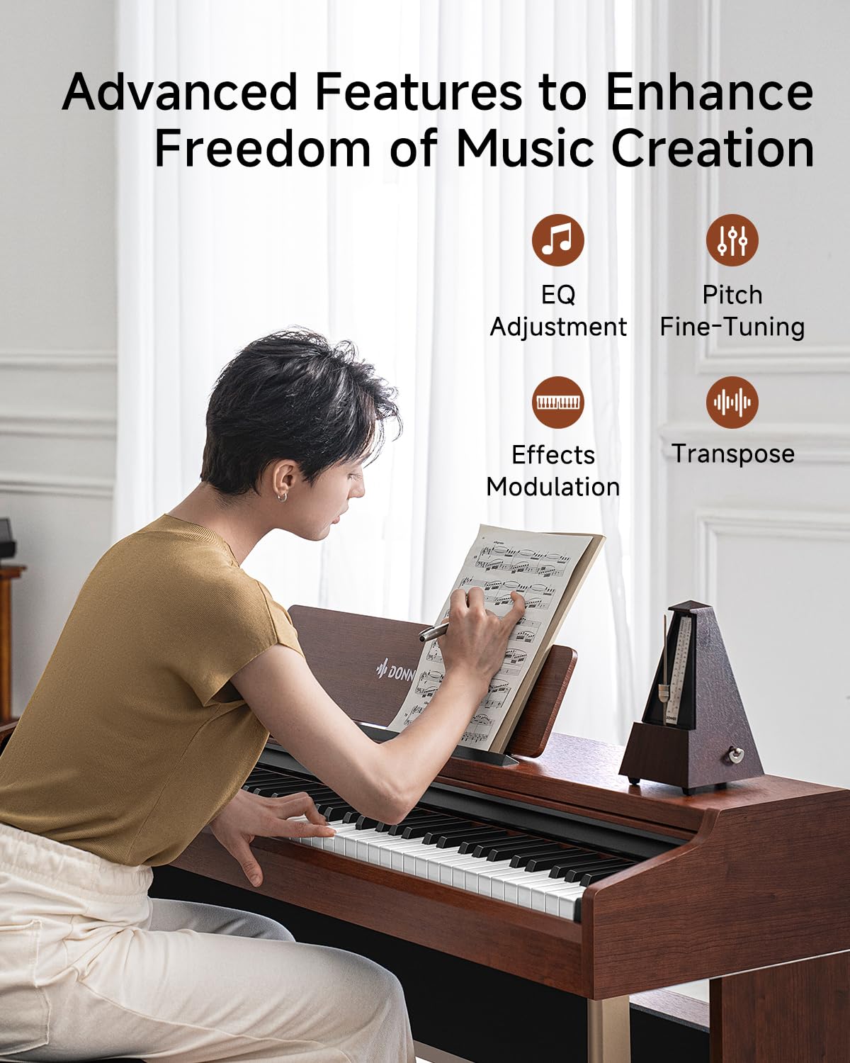88 Key Graded Weighted Digital Piano with Storage Piano Bench P59465