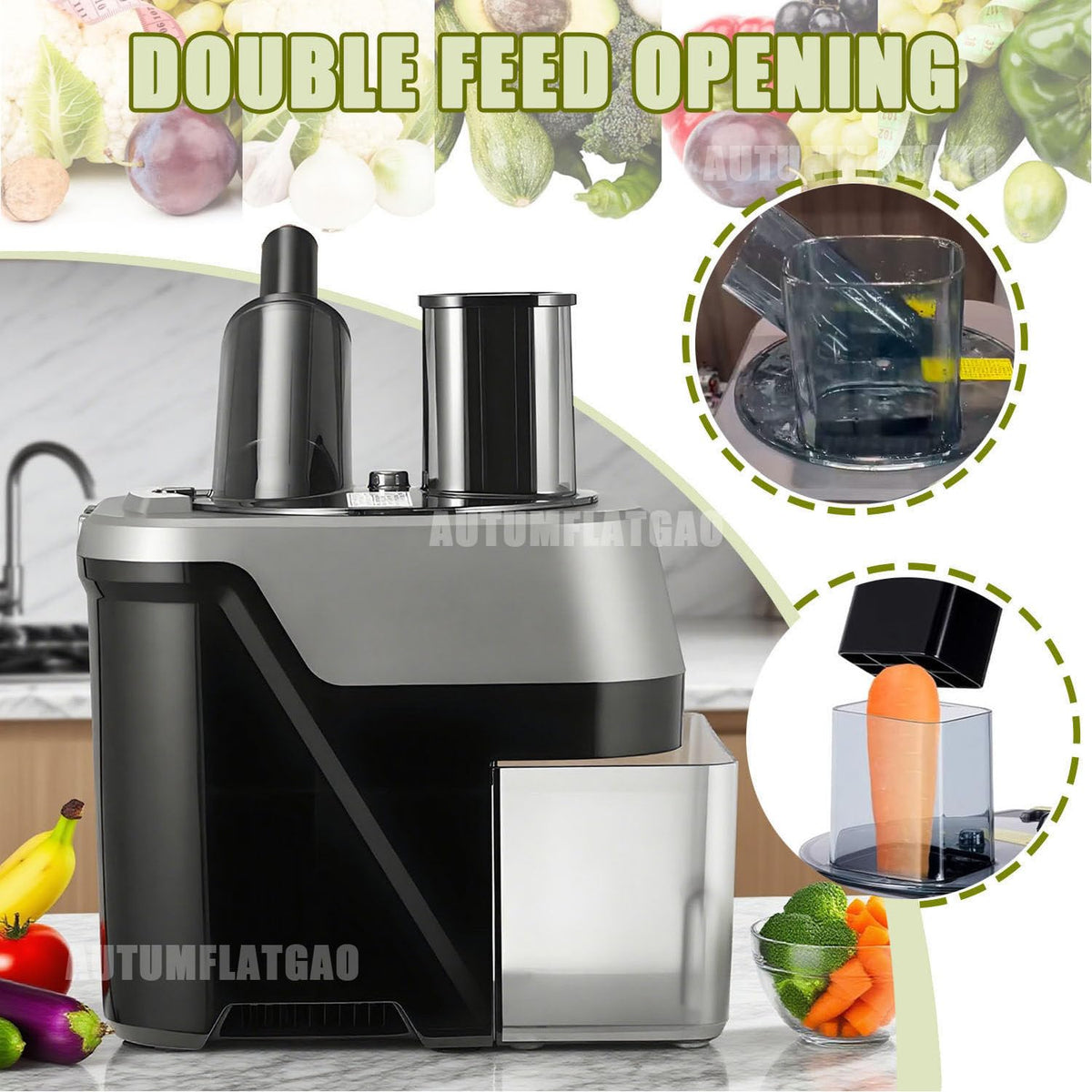 4 in 1 Electric Vegetable Chopper with 4 Stainless Steel Blades M2003