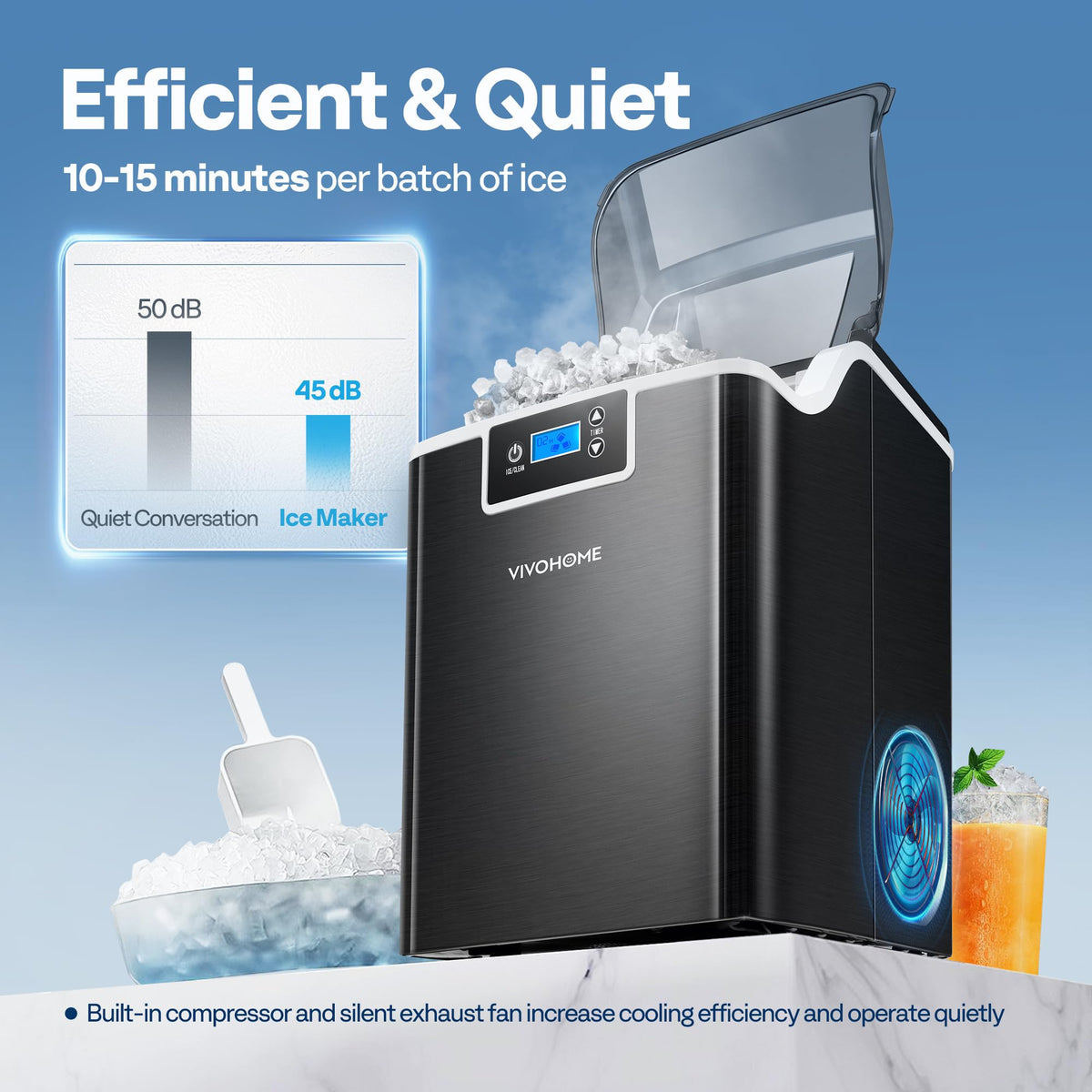 Black Countertop Ice Maker I2394