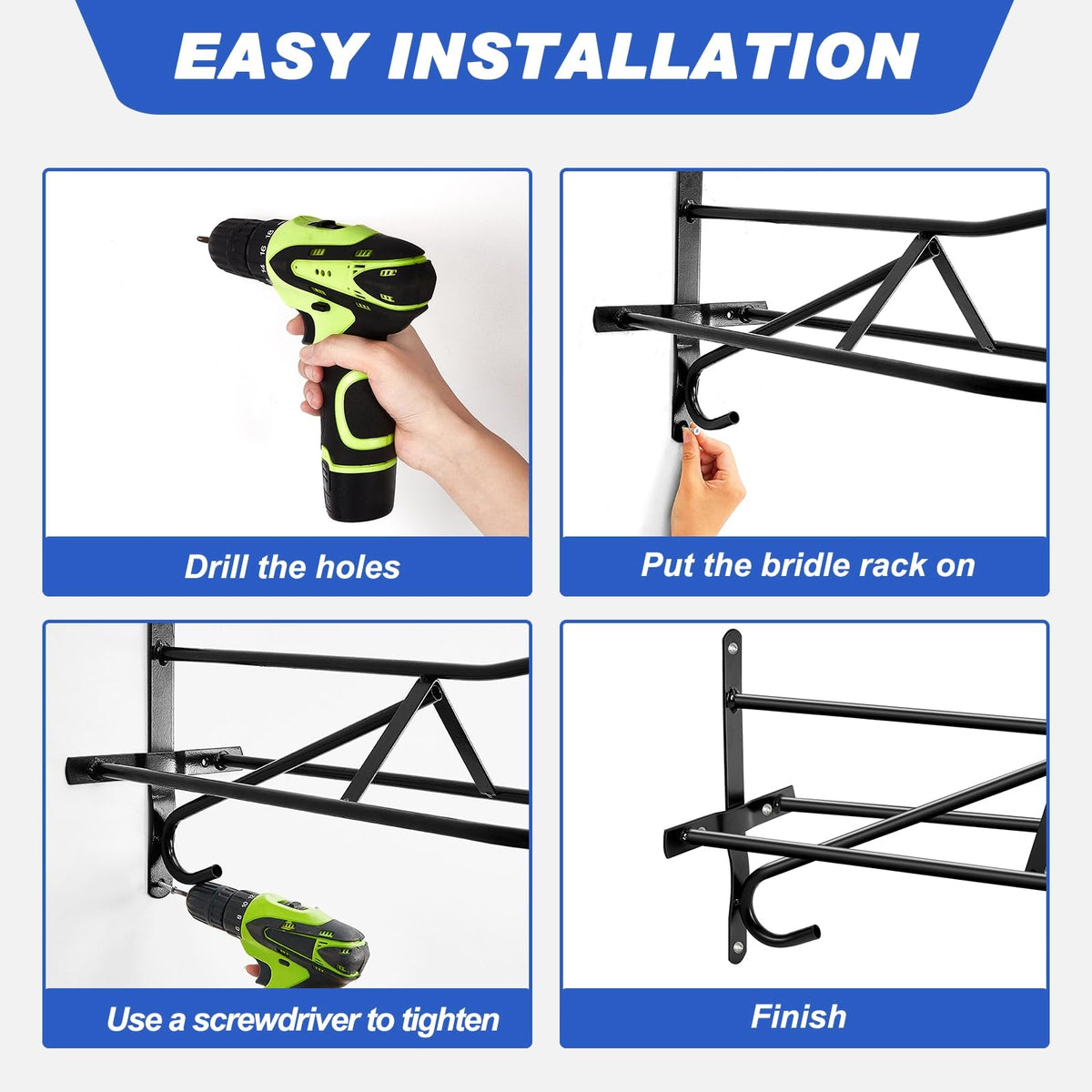 4 Sets Wall Mounted Saddle Rack R3885