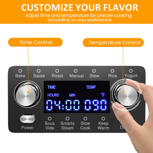 12-in-1 Programmable 8 Quart Slow Cooker with Steaming Rack B33112