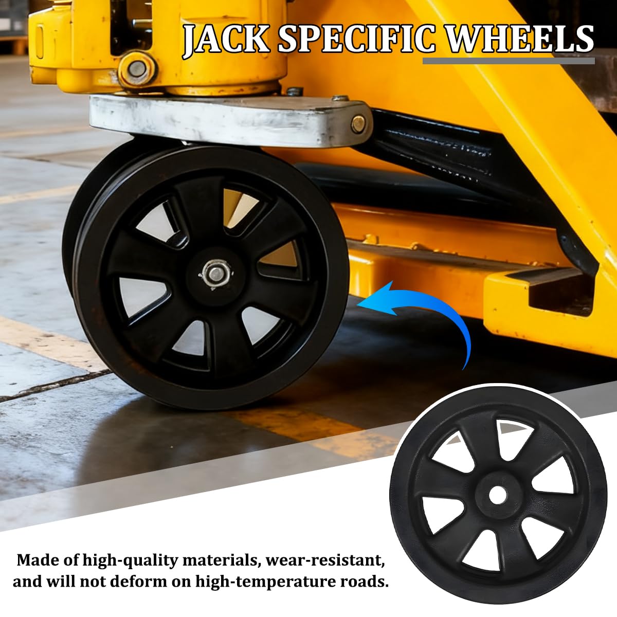8 Inch Nylon Trailer Jack Caster Wheel with Bolt and Nut Z360