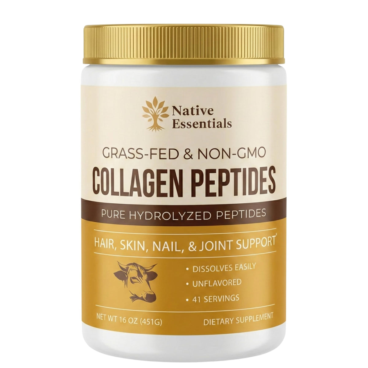 Grass Fed Hydrolyzed Multi Collagen Peptides Powder 16oz I648