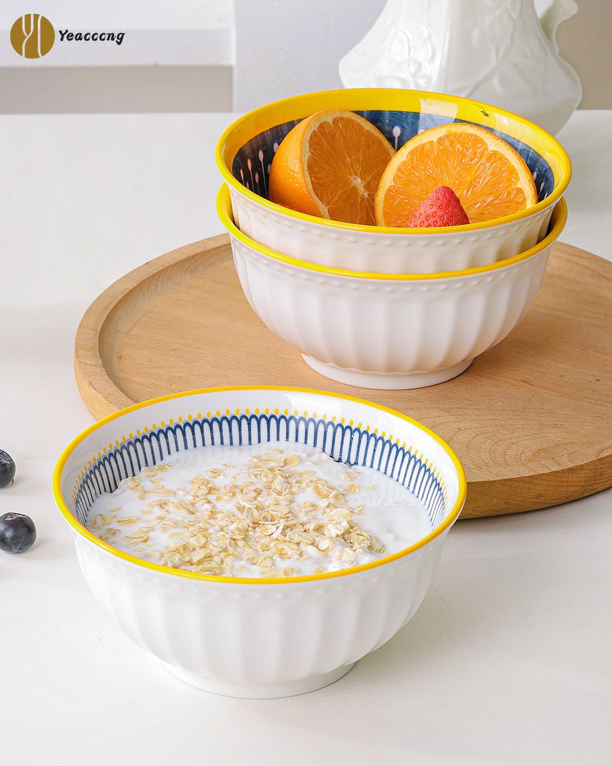 Bohemian Ceramic Bowls Set of 4 J286