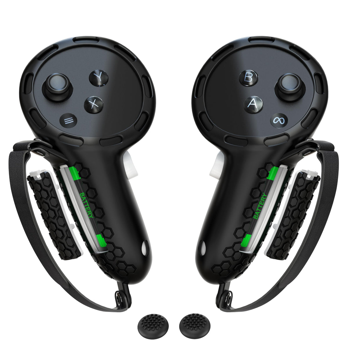 Controller Grips with Battery Opening Covers Black T602