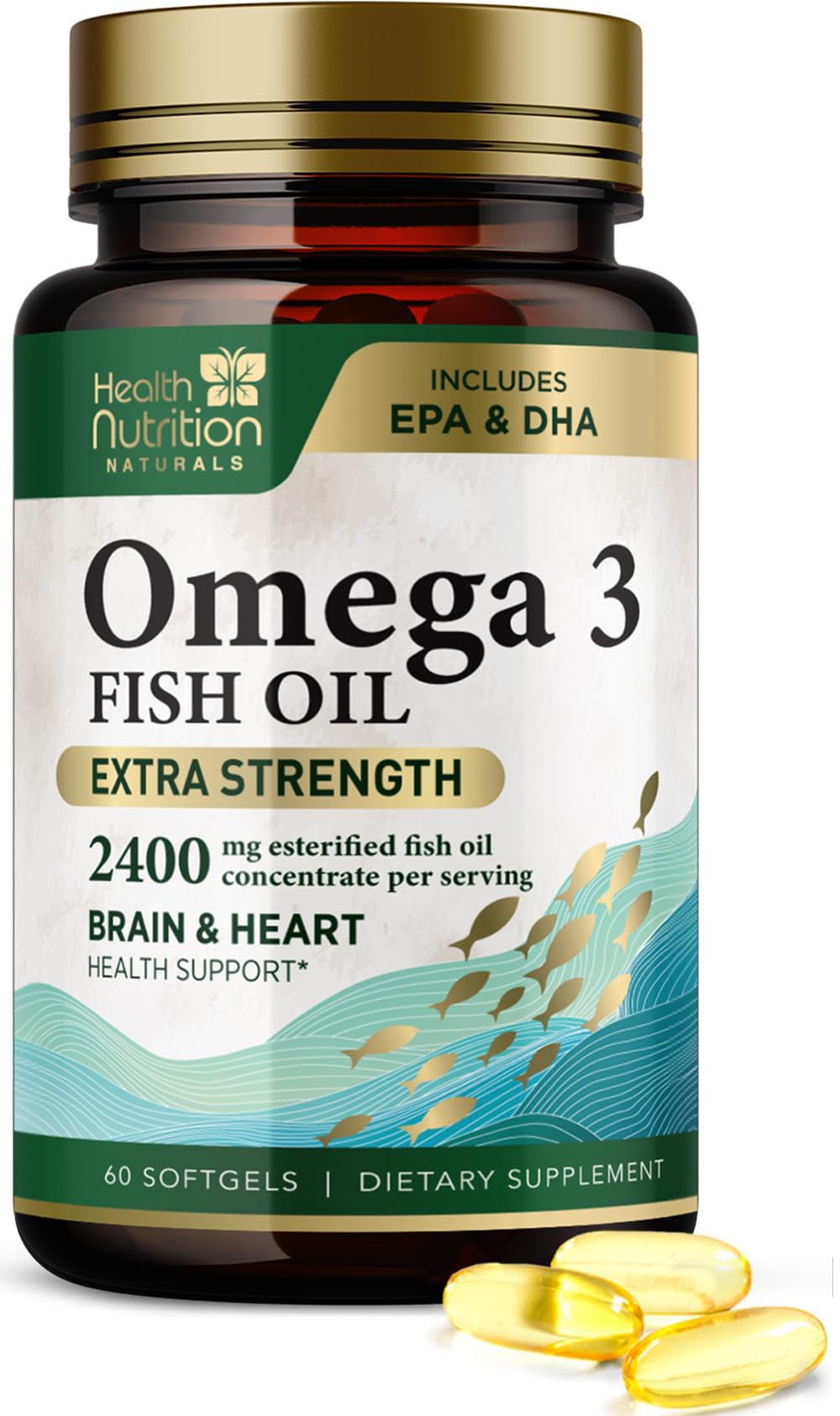 2400mg Omega 3 Fish Oil Softgels U119