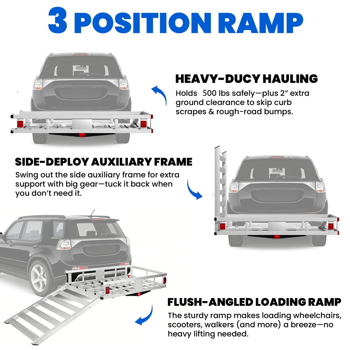Wheelchair Scooter Carrier with Ramp, 500 lbs Capacity Z8983