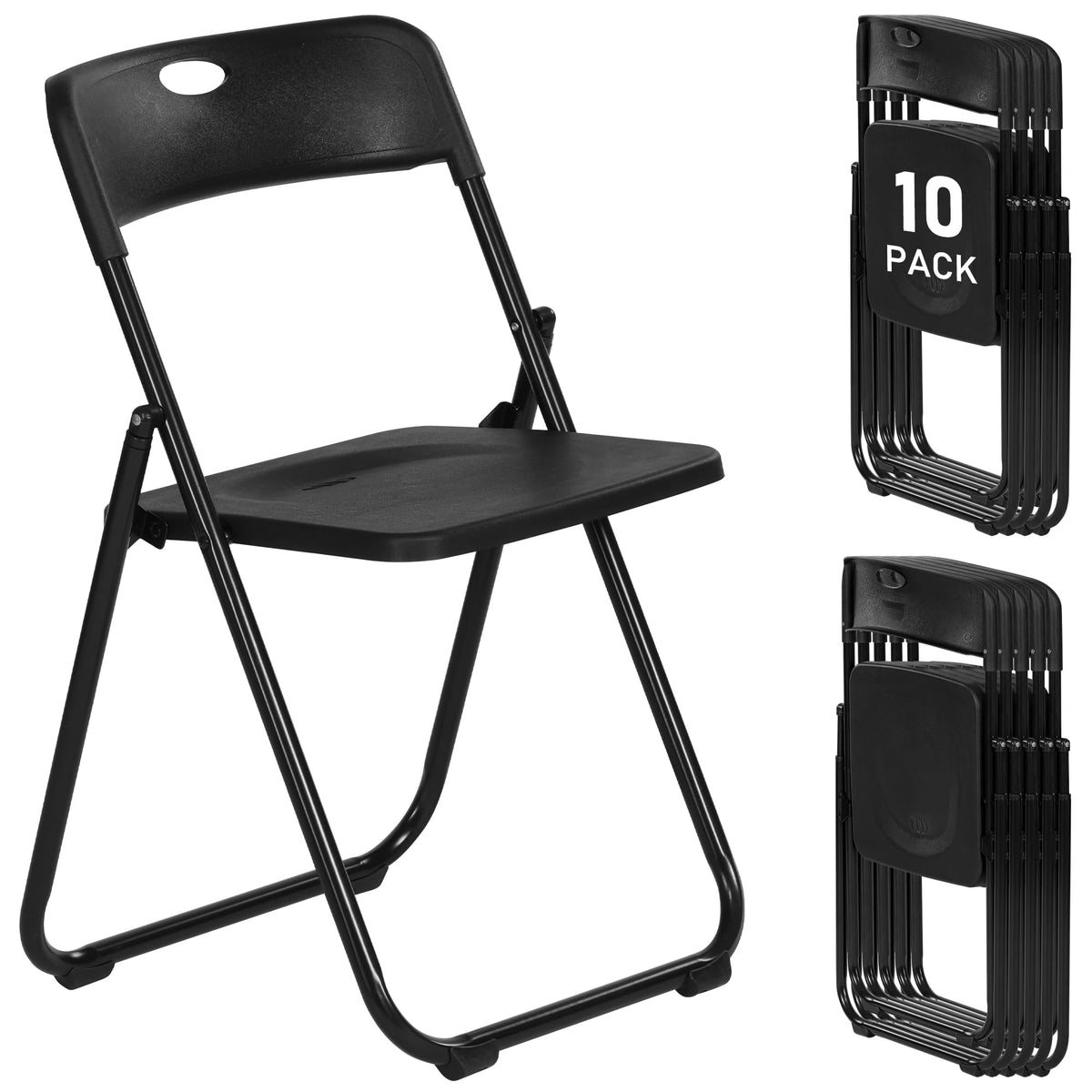 Black Plastic Folding Chairs O834
