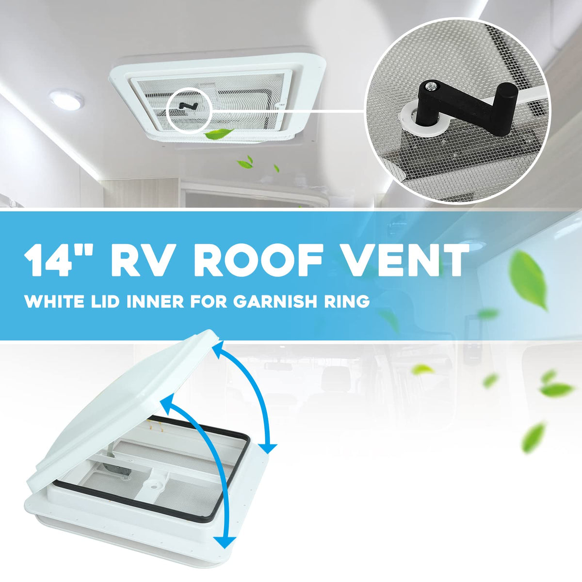 14" RV Roof Vent with White Lid X74730