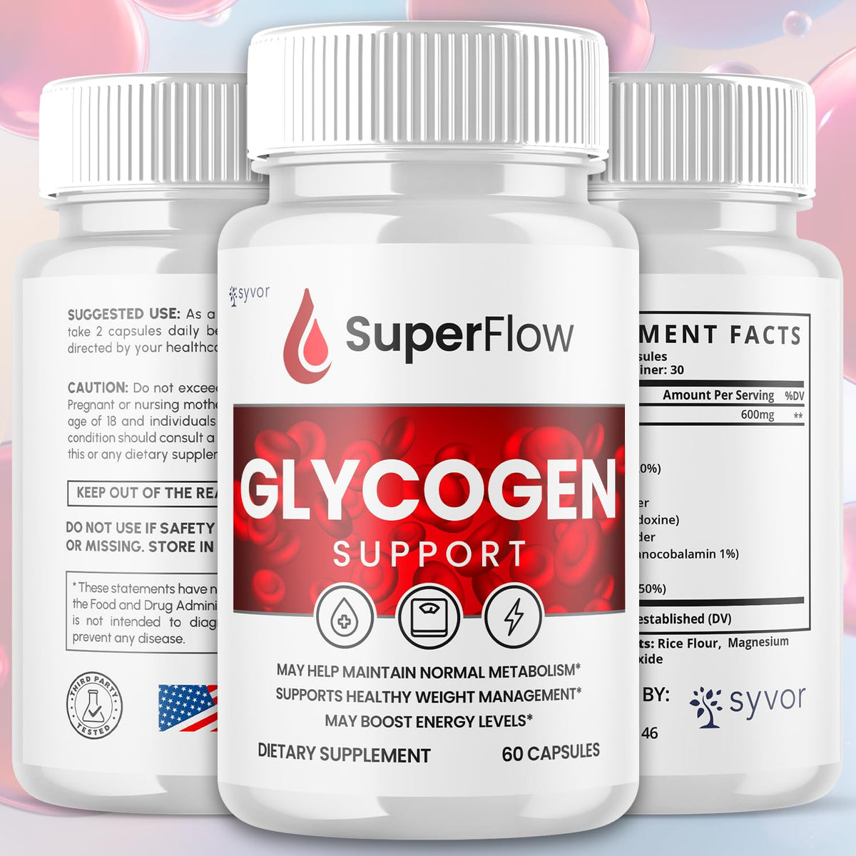 Glycogen Support Supplement Formula 180 Capsules W4555