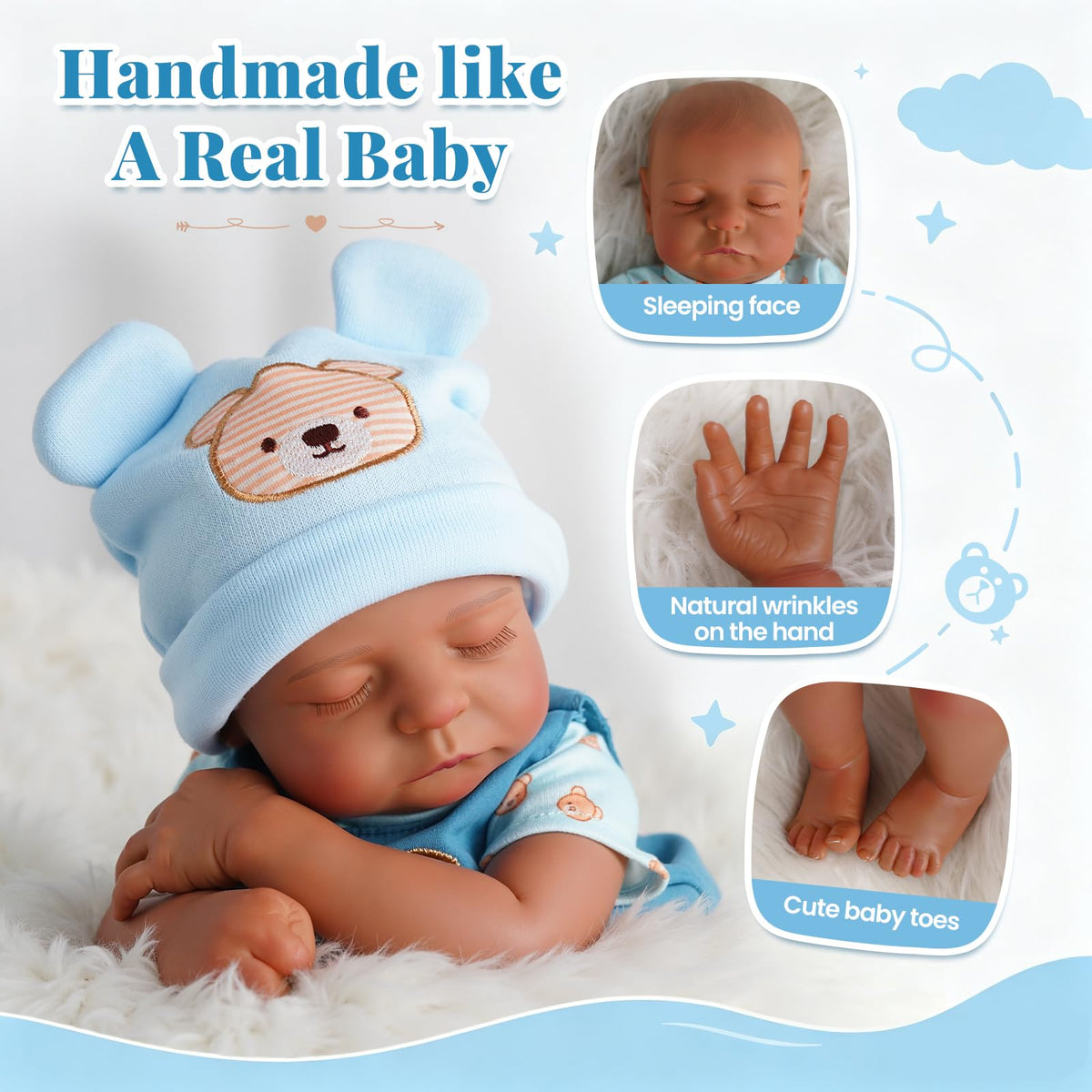 20 Inch Black Reborn Baby Dolls B10907