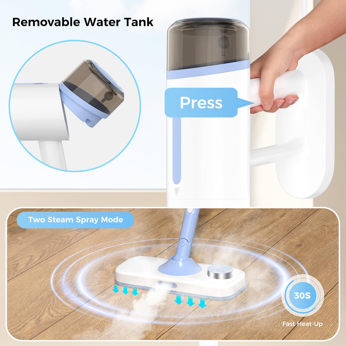 10 in 1 Detachable Handheld Steam Mop D591