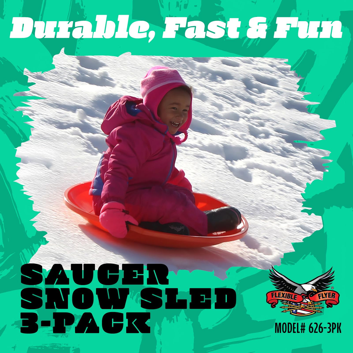 26” Plastic Snow Sleds with Hand Grips X828228