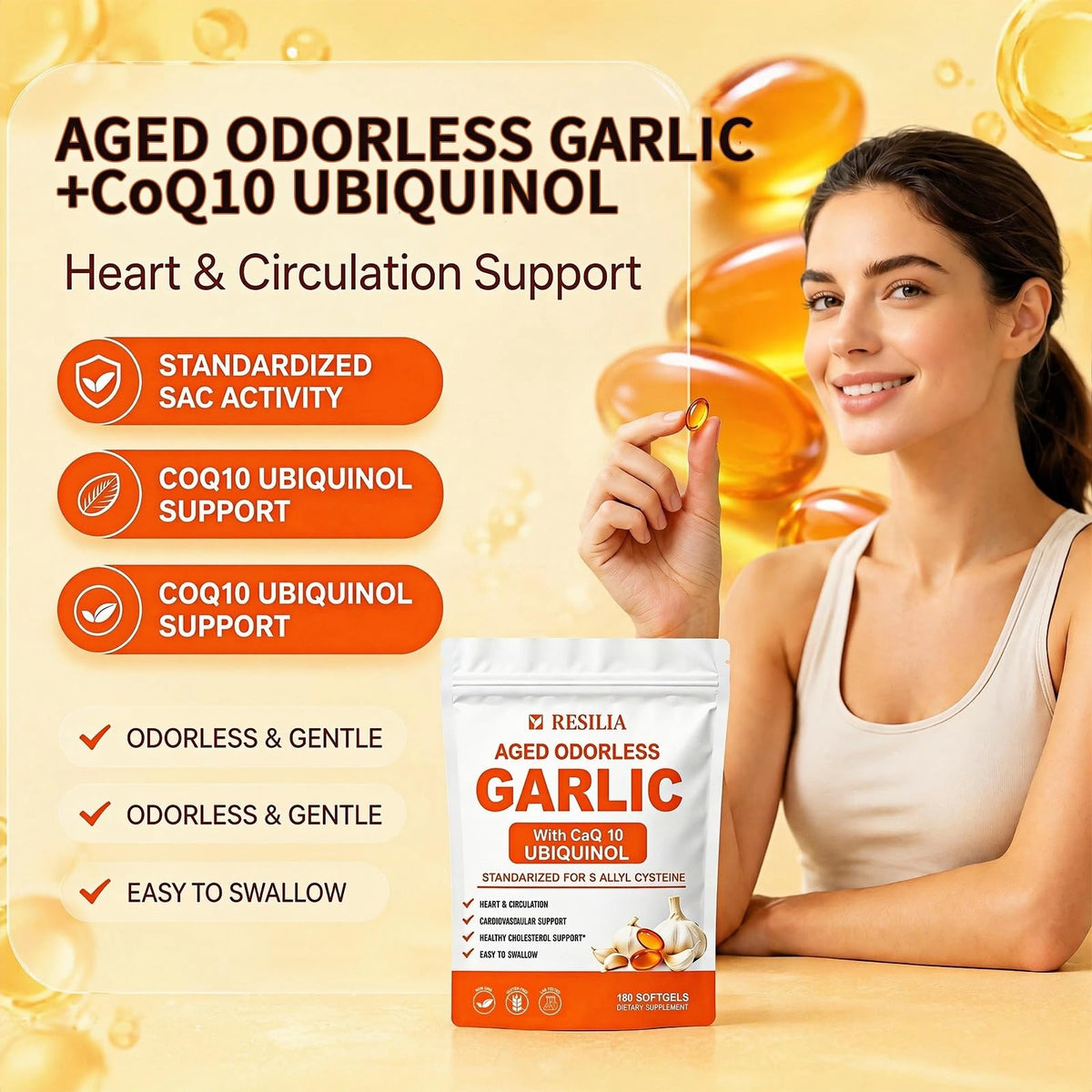 Softgels with CoQ10 Ubiquinol 180 Count L511