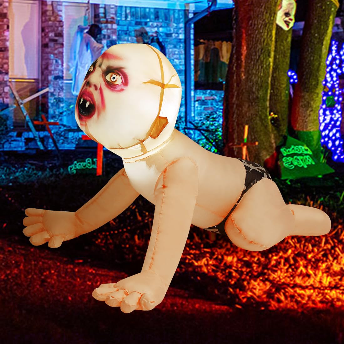 4 FT Inflatable Zombie with Built-in LEDs K890195