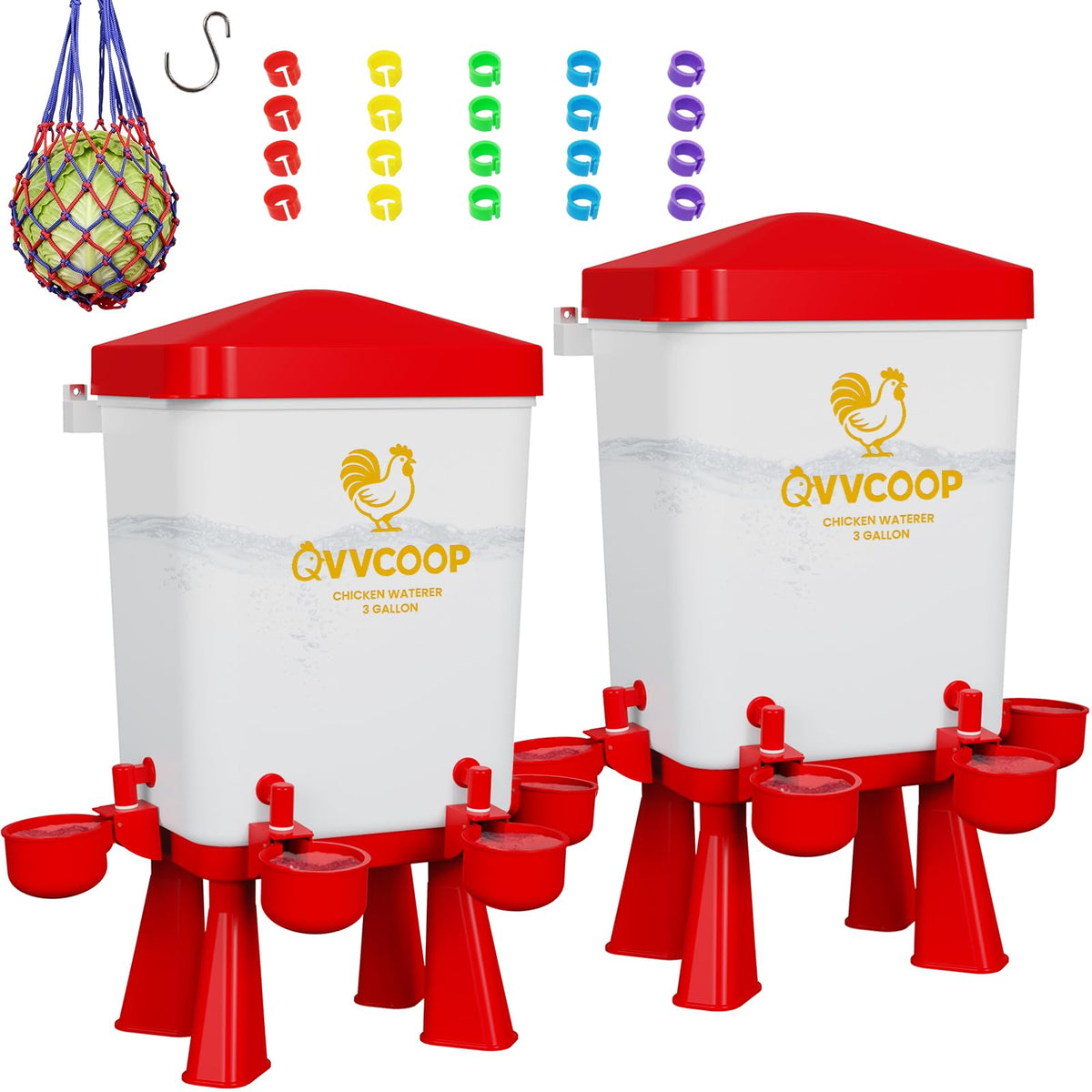 3 Gallon Automatic Chicken Waterer with 10 Cups T452