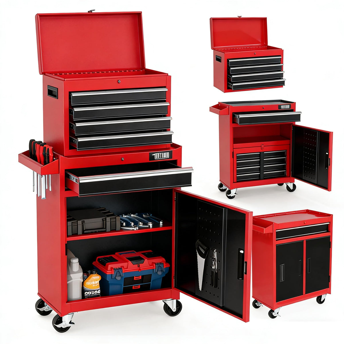 5 Drawer Rolling Tool Chest with Lockable Wheels L645