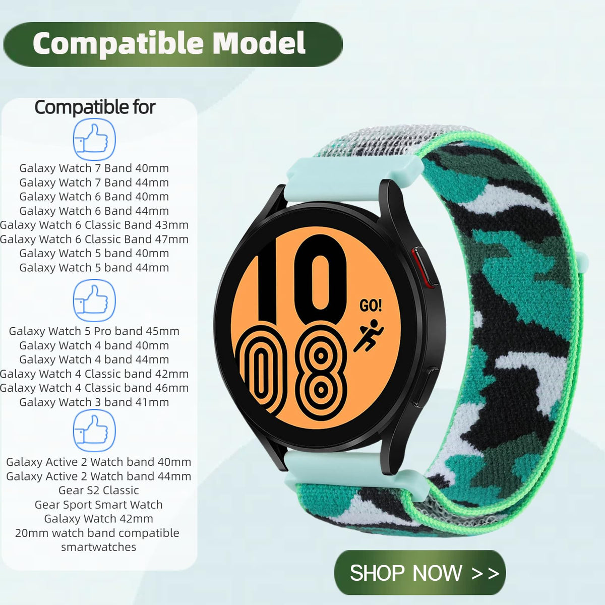 3 Pack 20mm Nylon Sport Loop Band Camouflage C365960