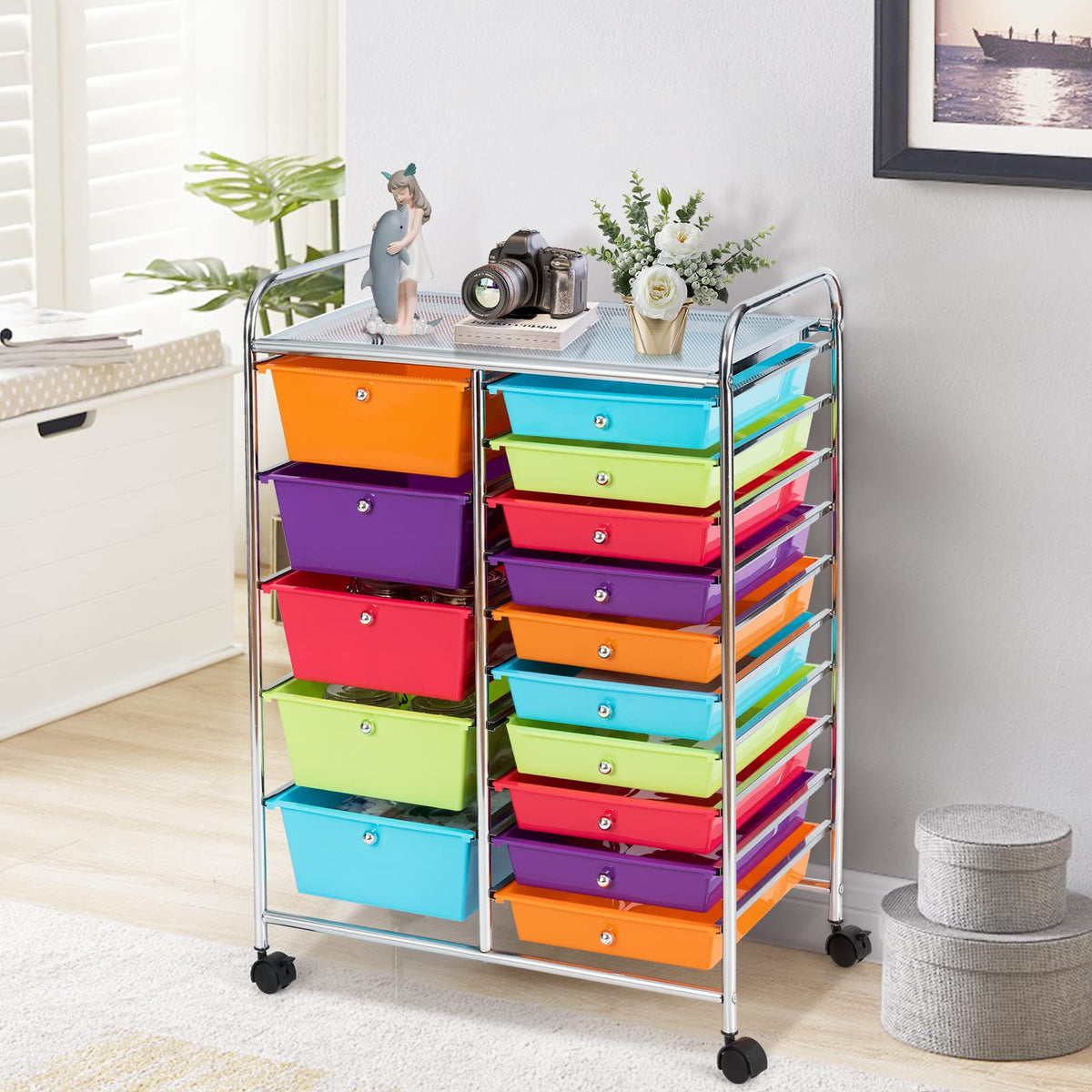 15 Drawers Rolling Storage Cart H1803