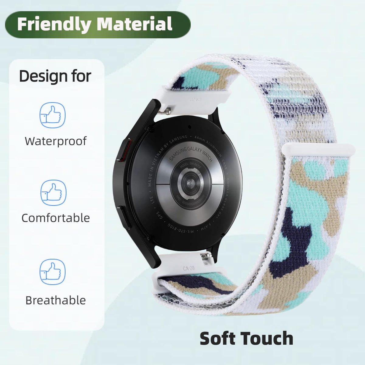 3 Pack 20mm Nylon Sport Loop Band Camouflage C365960
