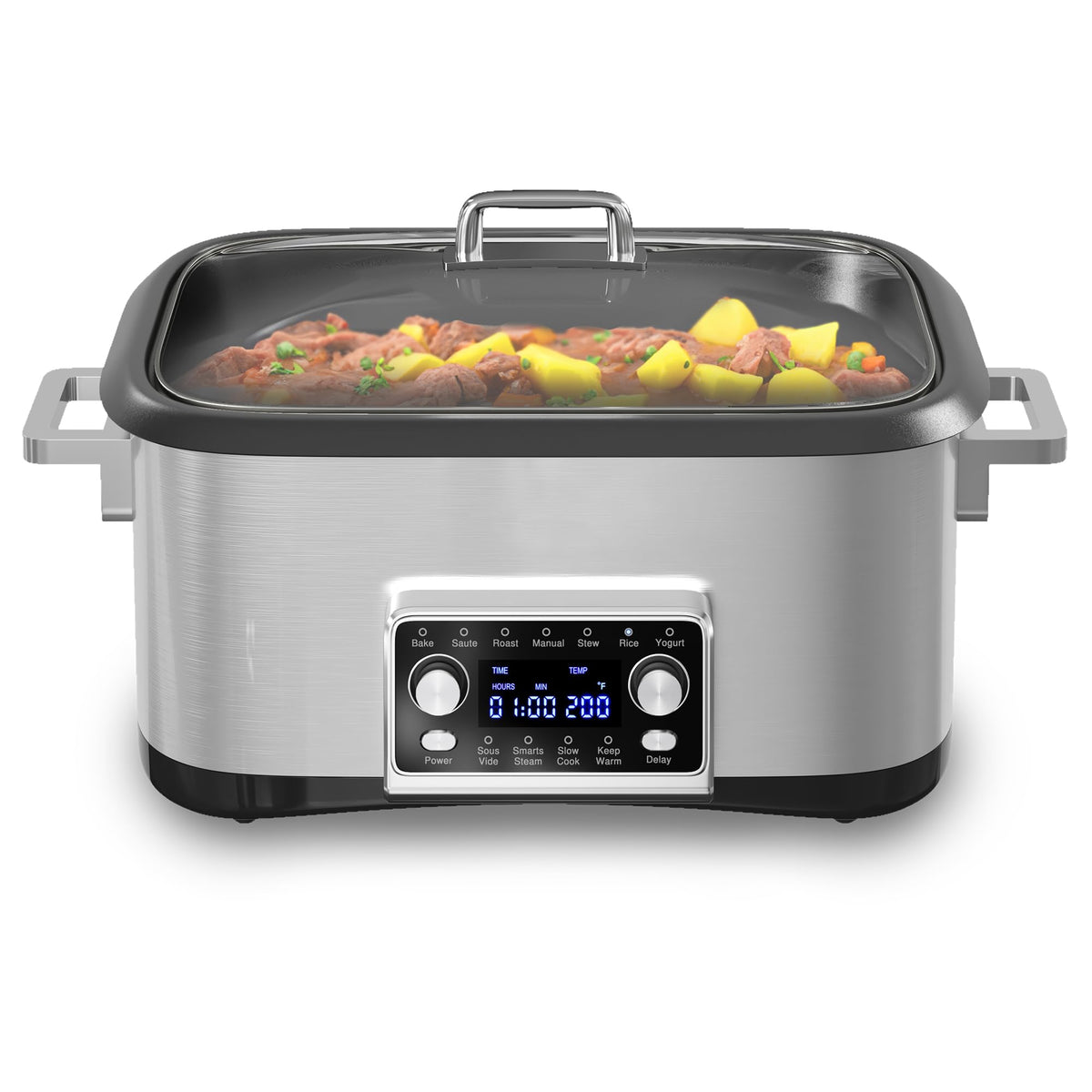12-in-1 Programmable 8 Quart Slow Cooker with Steaming Rack B33112