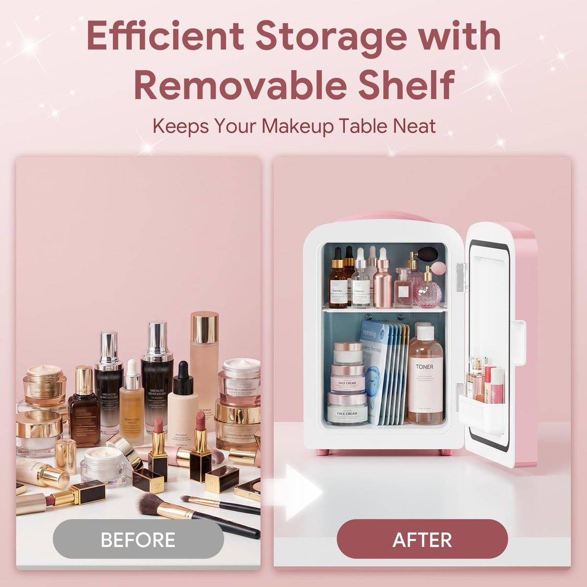 4L Mini Skincare Fridge with LED Mirror Y63880