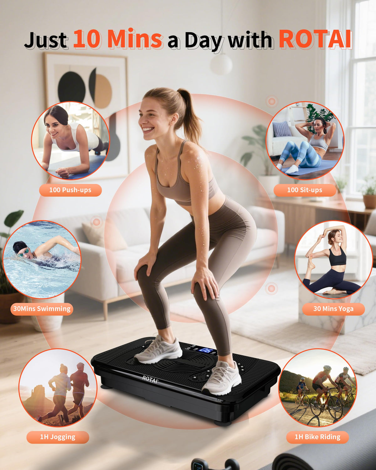 Vibration Plate Exercise Machine 400 lbs Capacity R7467