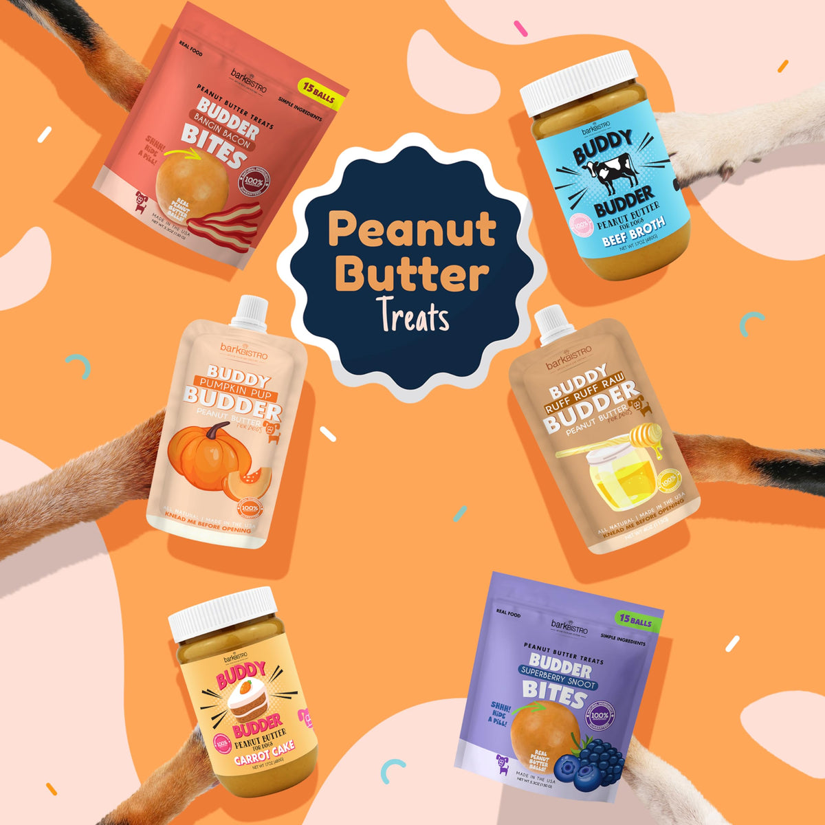 100% Natural Dog Peanut Butter Set of 3 17oz Jars M225