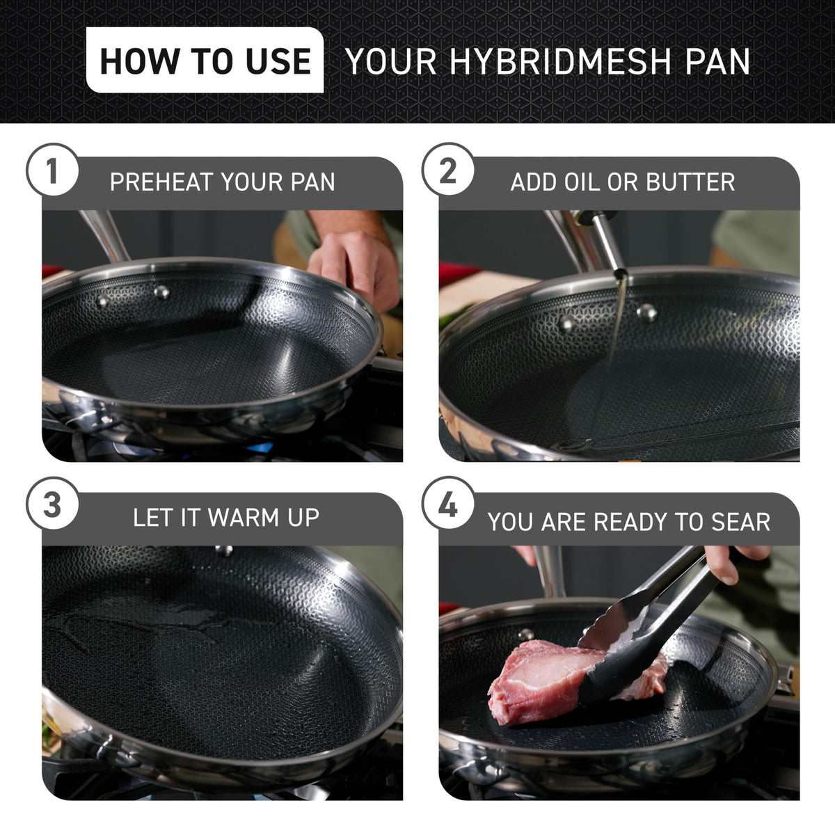 3 Piece Stainless Steel Frypan Cookware Set B831
