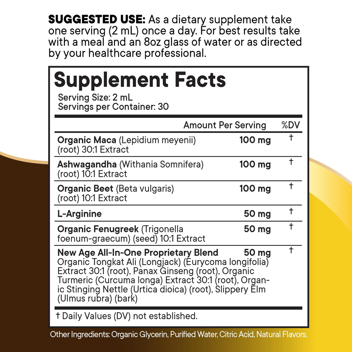 Organic Maca Root Liquid Drops with Ashwagandha 8oz F122